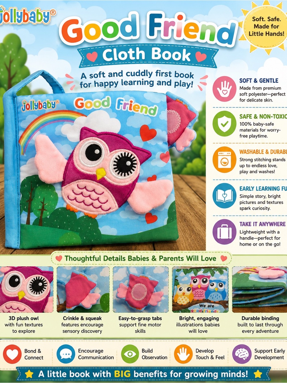 Jolly baby Good friend Cloth Book